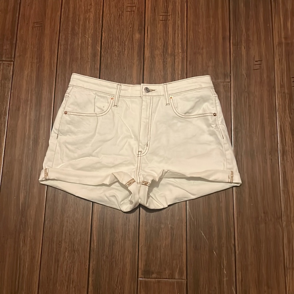 White jean shorts